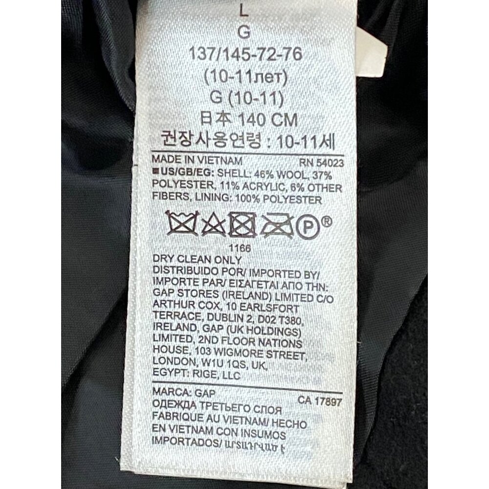 Gap Kids Size L (10-11) Black Girl’s Pea Coat - Picture 11 of 12